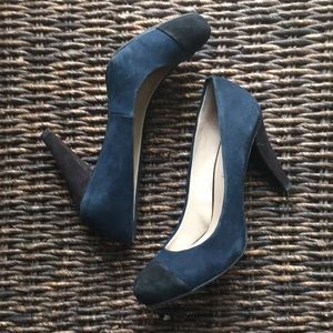 Suede color block shoes